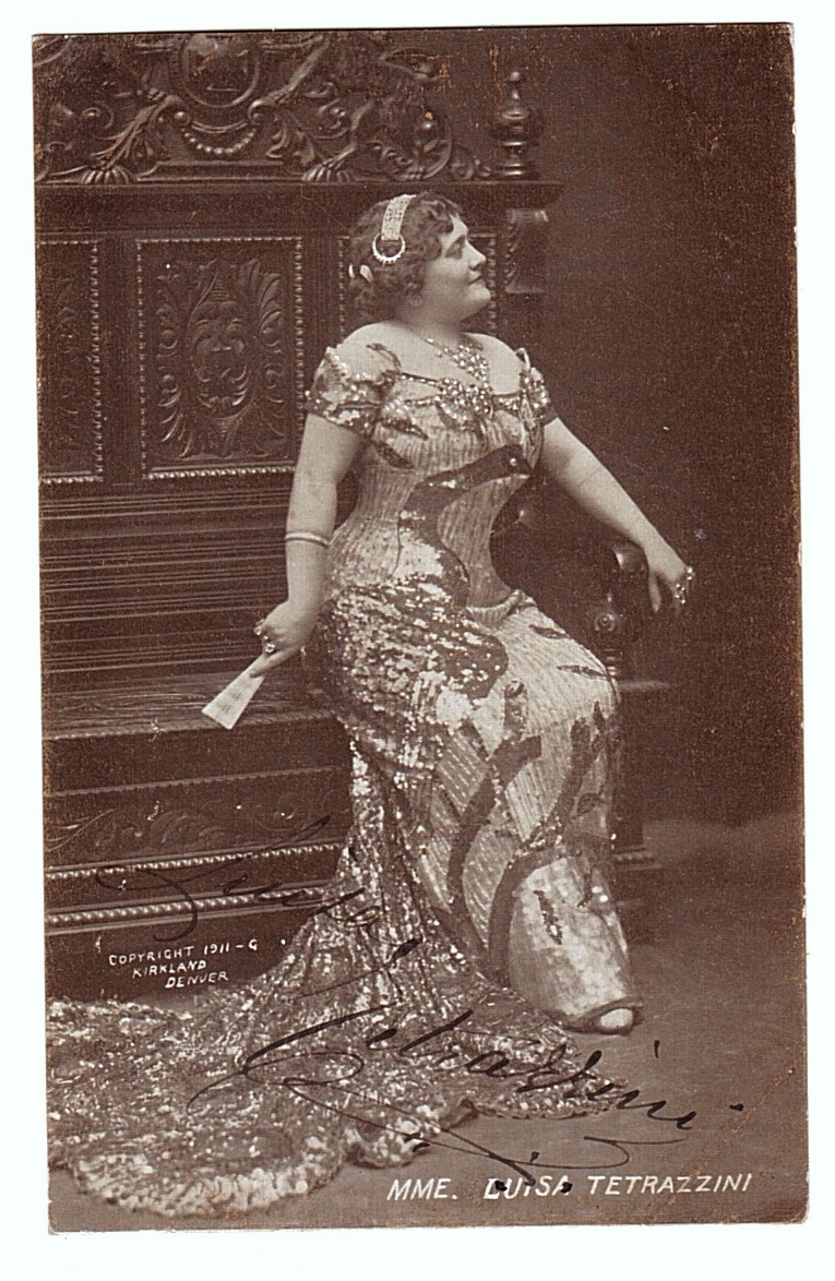 TETRAZZINI — Vintage postcard photo by Kirkland, Denver, signed, | Sophie Dupré Autographs