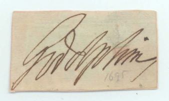 GODOLPHIN — Signature from a document | Sophie Dupré Autographs