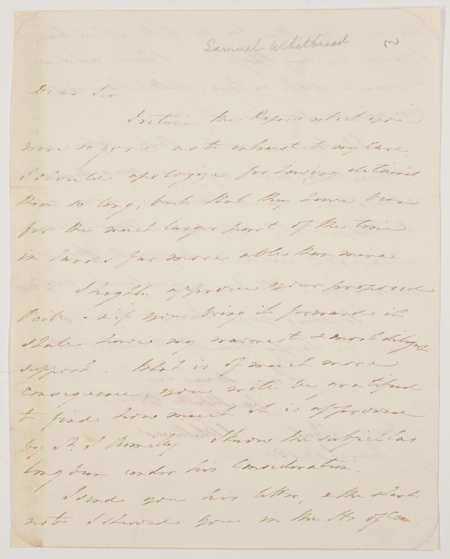 WHITBREAD — Autograph Letter Signed to an unnamed correspondent, | Sophie Dupré Autographs