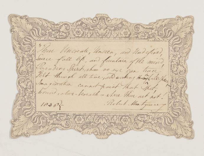 MONTGOMERY — Autograph poem signed and dated, | Sophie Dupré Autographs