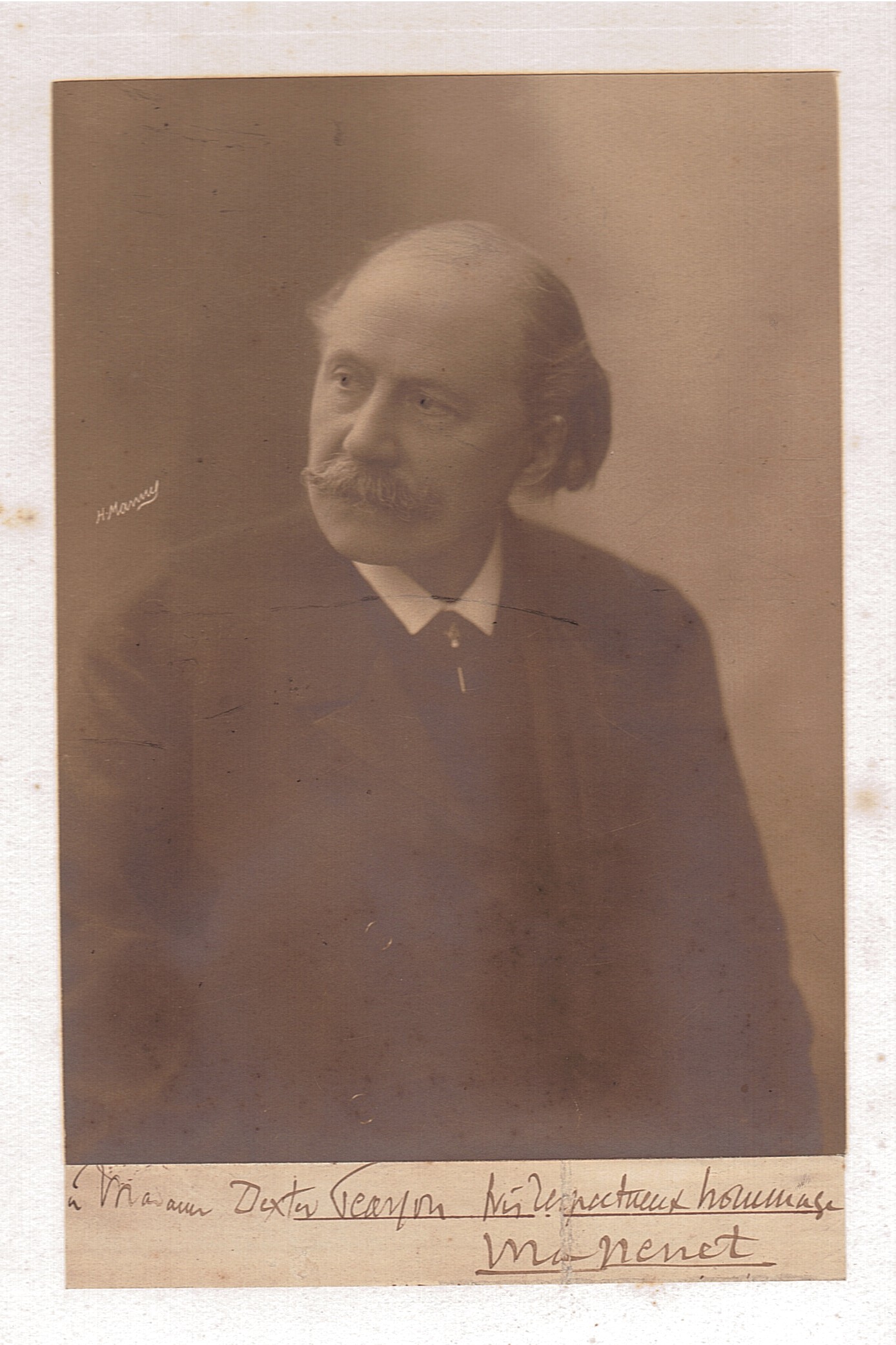 MASSENET — Fine portrait photo by H. Manny, signed and inscribed | Sophie Dupré Autographs