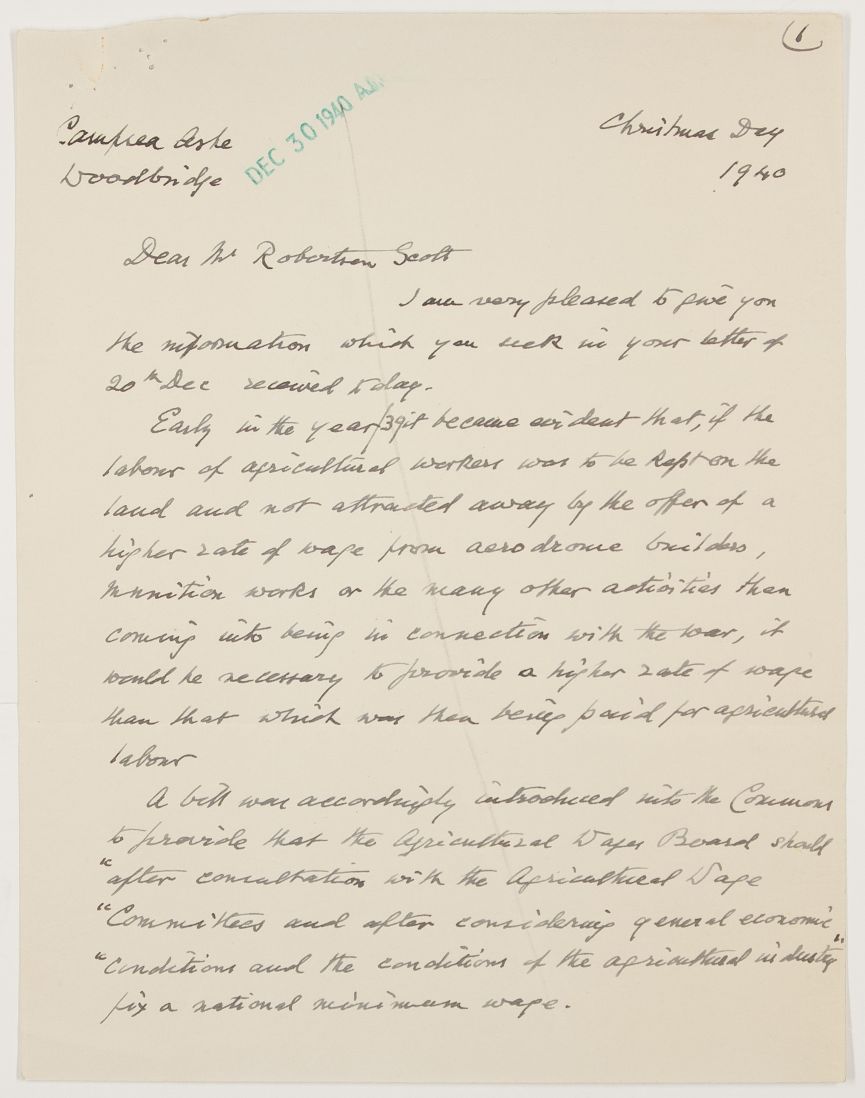 ULLSWATER — Long Autograph Letter Signed 'Ullswater' to John William Robertson Scott, | Sophie Dupré Autographs