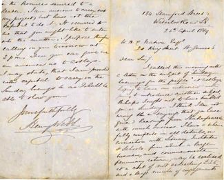 WEBB — Autograph Letter Signed to W.H.C. Nation, | Sophie Dupré Autographs