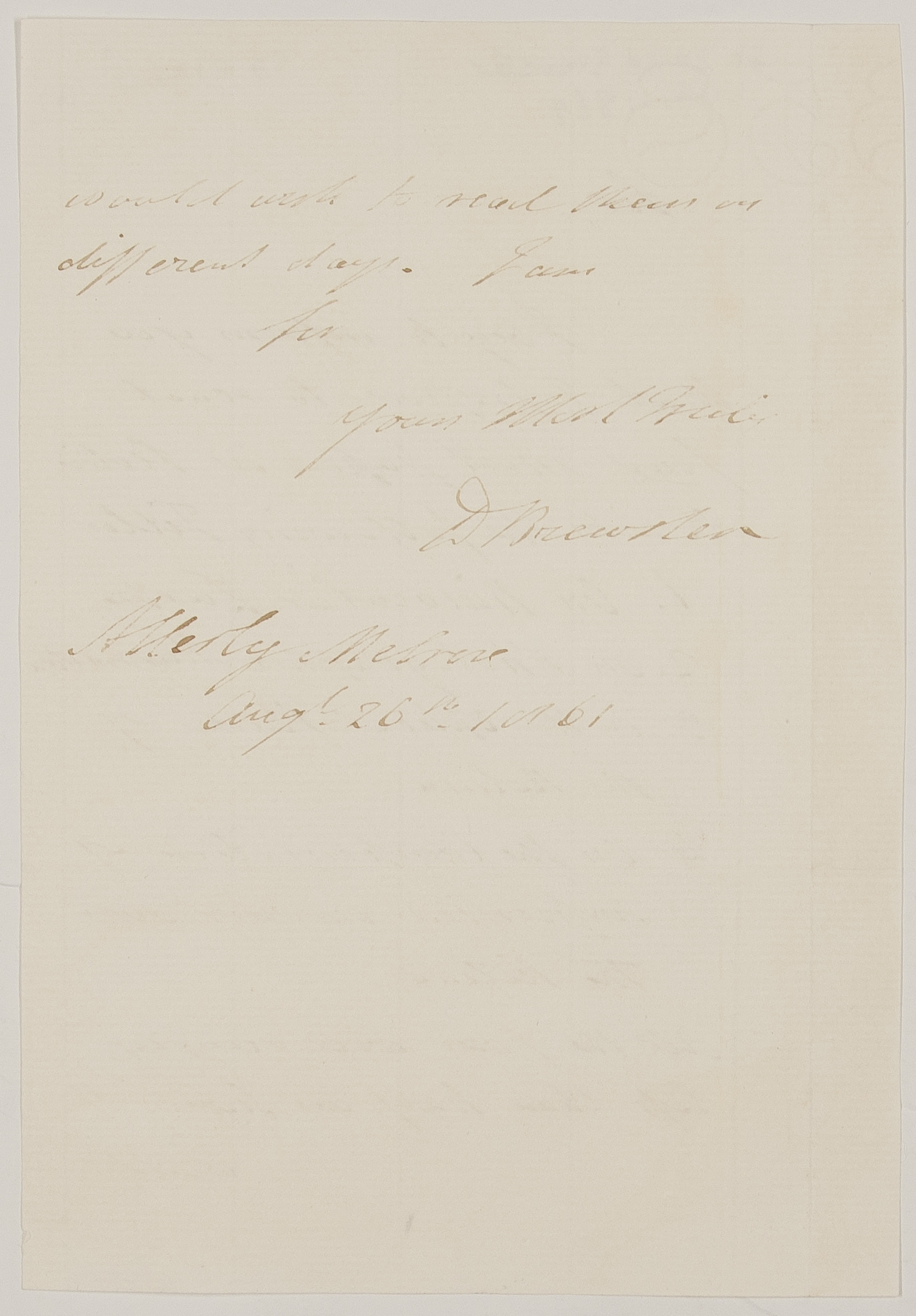 BRITTEN — Autograph Letter Signed to 'Dear Sir', ( Robert Morton MIDDLETON , jr., F.L.S., F.Z.S., | Sophie Dupré Autographs