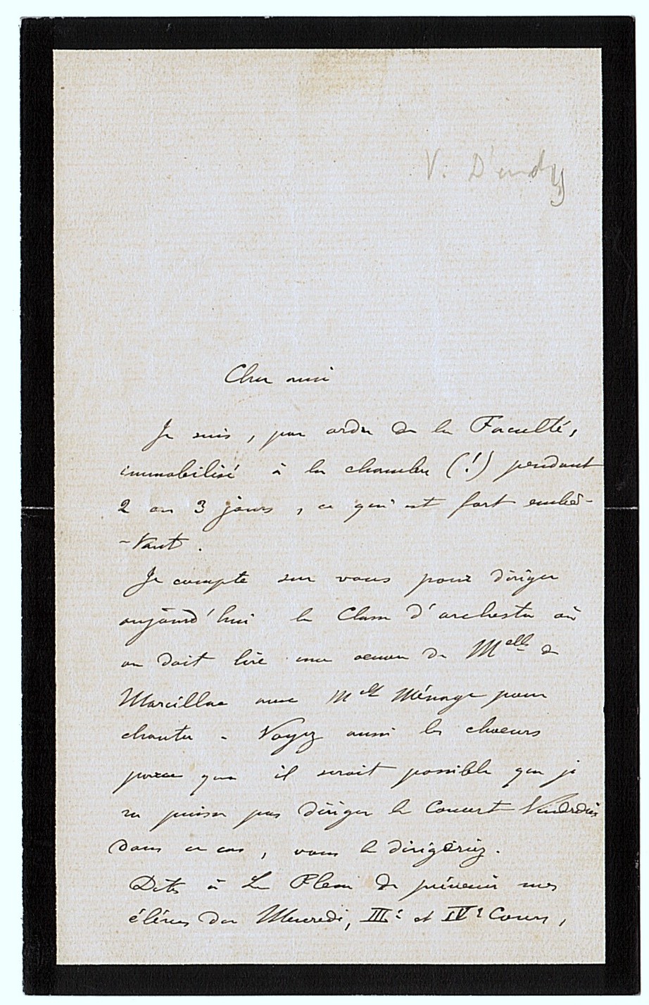 D'INDY — Autograph Letter Signed in French with translation, to an unnamed correspondent | Sophie Dupré Autographs