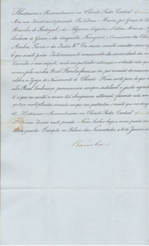 MARIA II DA GLÓRIA — Fine letter in Portuguese with translation, signed 'The Queen', | Sophie Dupré Autographs