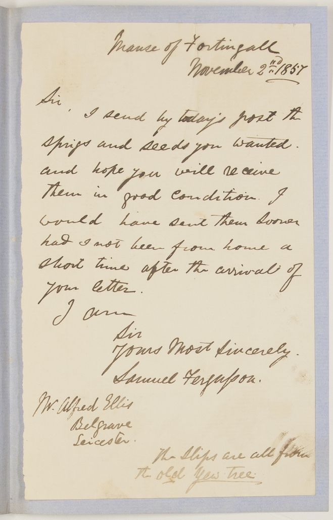 FERGUSSON — Group of 4 Autograph Letter Signed to Alfred Ellis, | Sophie Dupré Autographs