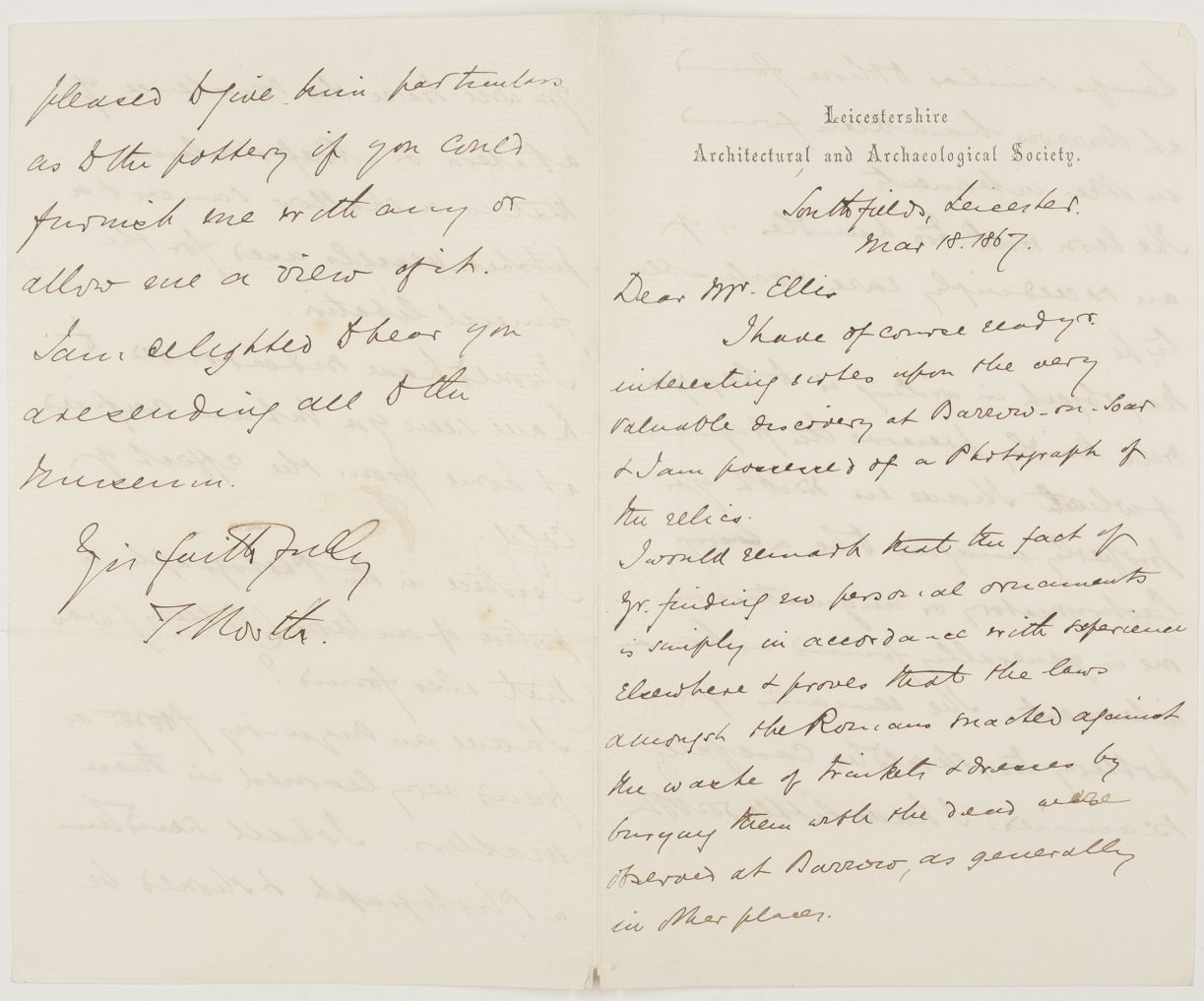 NORTH — Autograph Letter Signed to Alfred Ellis | Sophie Dupré Autographs