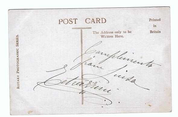 TETRAZZINI — Vintage postcard photo by the Rotary photo co., signed & inscribed on the verso | Sophie Dupré Autographs