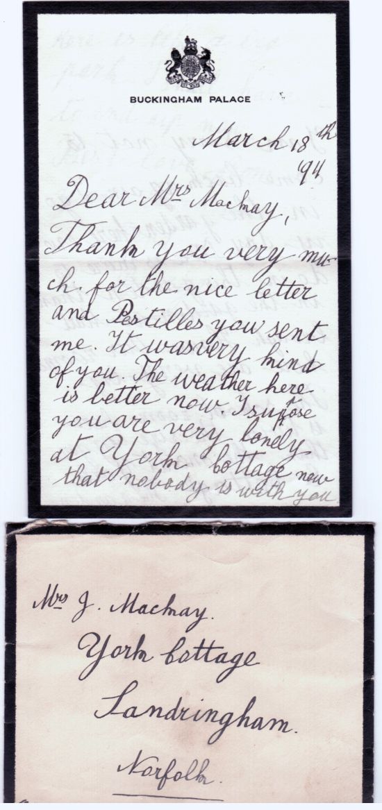 GEORGE — Excellent Autograph Letter Signed as a young boy to Mrs Mackay, | Sophie Dupré Autographs