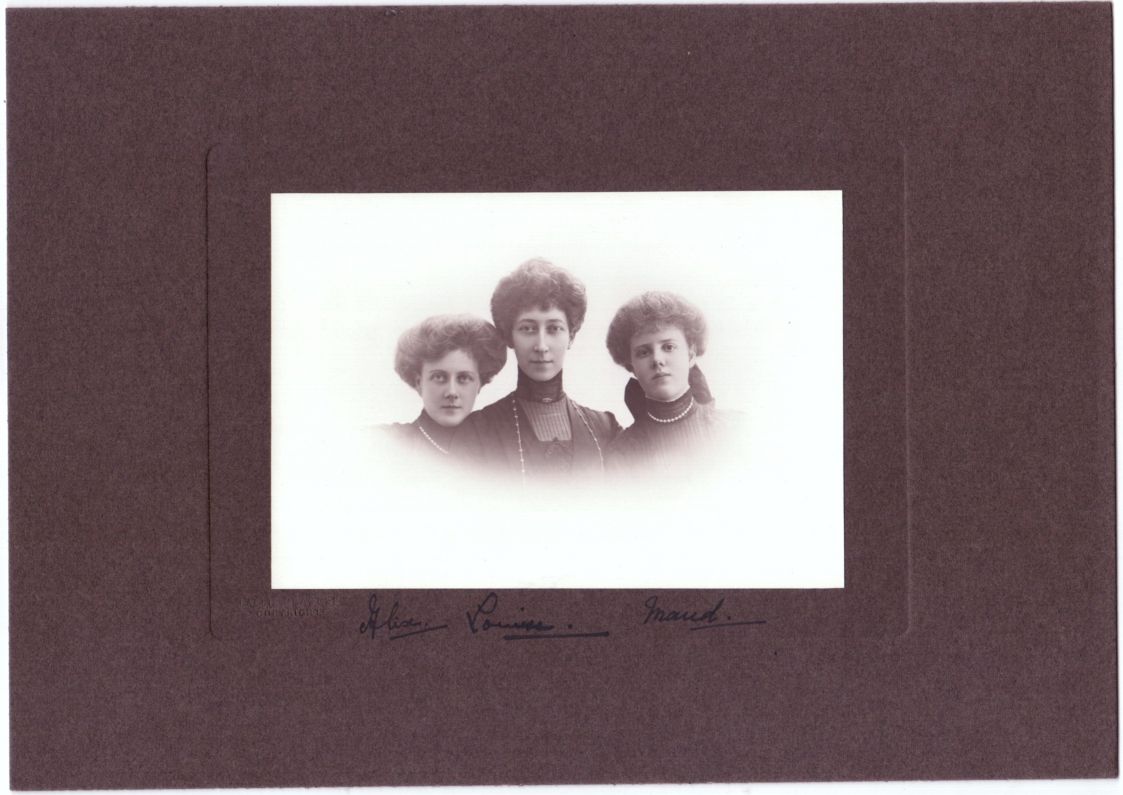 LOUISE VICTORIA — Fine photo by Lallie Charles, signed by all three on the mount, | Sophie Dupré Autographs