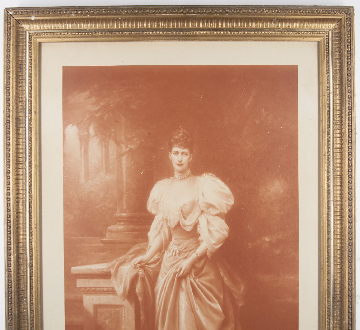 ALEXANDRA — Superb sepia reproduction of  Edward HUGHES'S  (1832-1908, Portrait Painter) portrait of the Queen, signed and dated on the mount | Sophie Dupré Autographs
