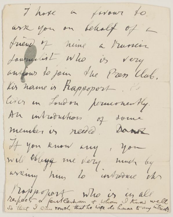 STEPNYAK-KRAVCHINSKY — Autograph note, not signed, | Sophie Dupré Autographs