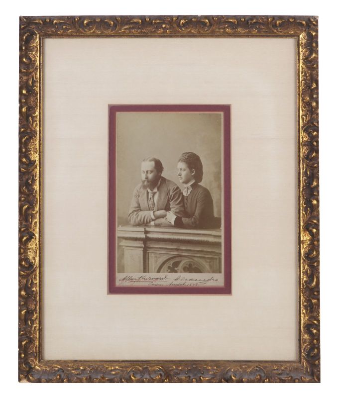 EDWARD VII — Exceptional early cabinet photo signed by both and dated by the Prince of Wales, | Sophie Dupré Autographs
