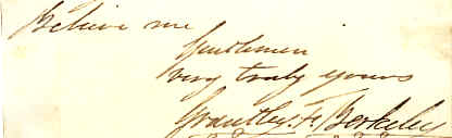 BERKELEY — Signature and subscription from the end of a letter, | Sophie Dupré Autographs