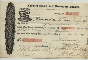[BIRKBECK — Receipt by the Norwich Union Insurance Society | Sophie Dupré Autographs