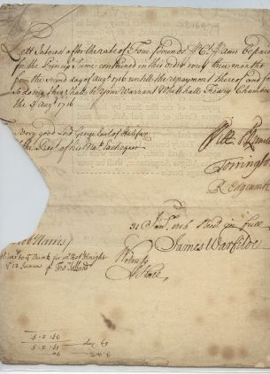 HALIFAX — Document signed as Auditor of the Receipt of His Majesty's Exchequer, | Sophie Dupré Autographs