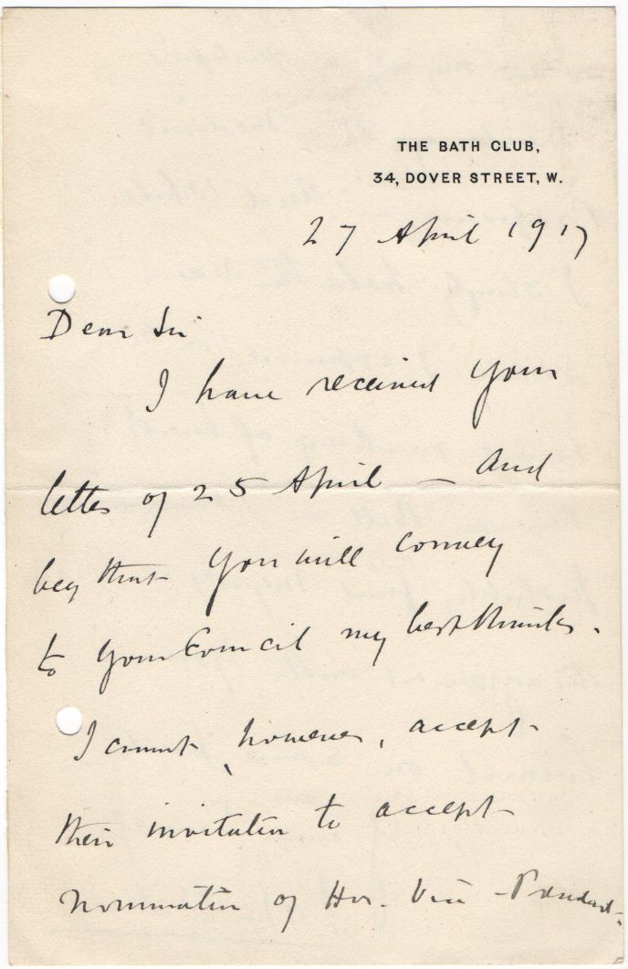 DILLON — Autograph Letter Signed to 'Dear Sir', | Sophie Dupré Autographs