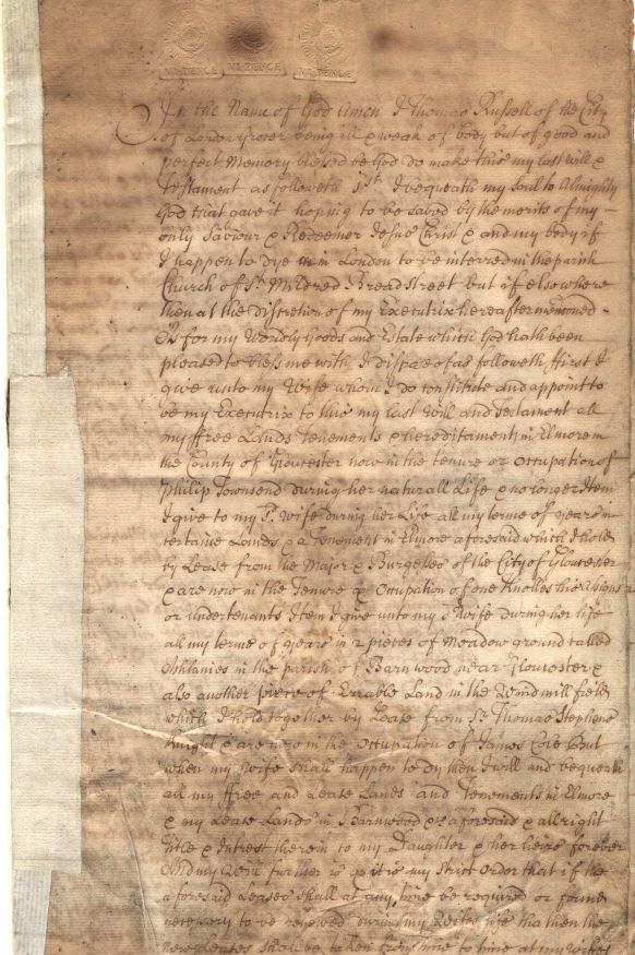 RUSSELL — Copy of his will, | Sophie Dupré Autographs