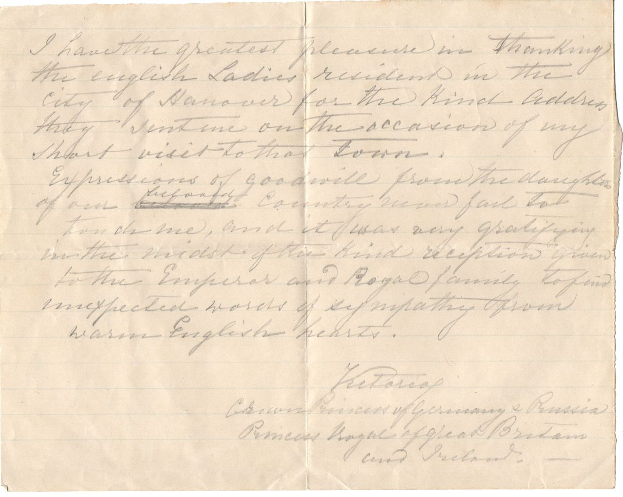 VICTORIA — Autograph Message, in English, as Crown Princess and Princess Royal, | Sophie Dupré Autographs