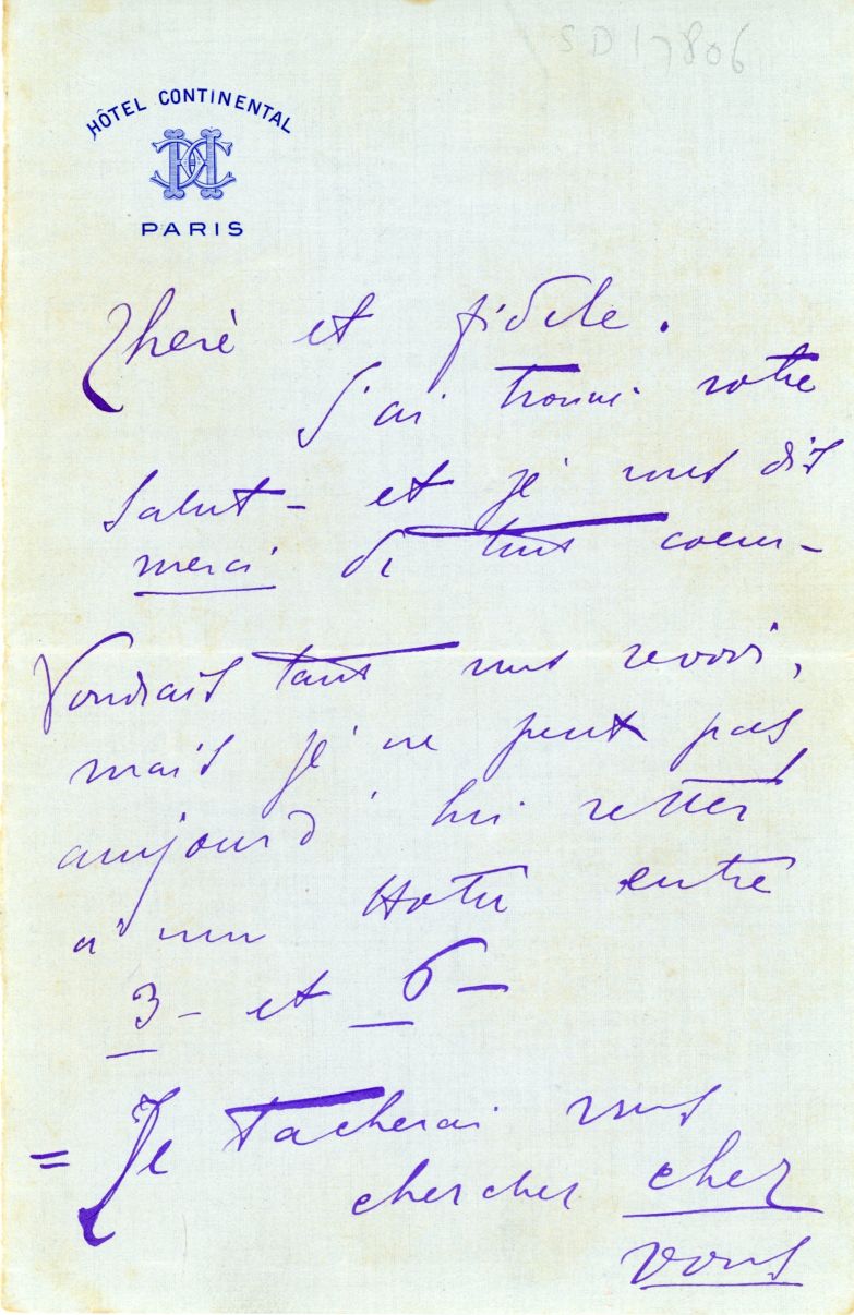 DUSE — Autograph letter signed to a 'Dear and faithful' woman friend, | Sophie Dupré Autographs