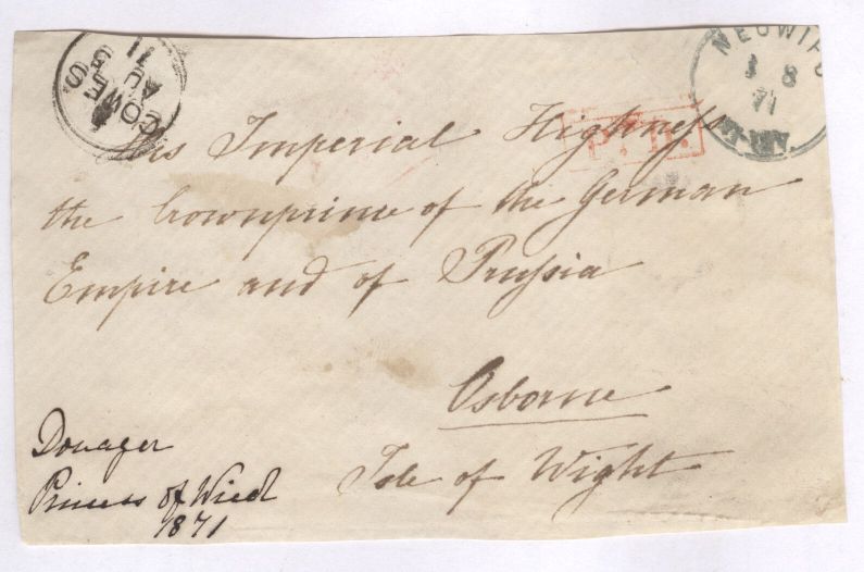 MARIE — Autograph address panel in English to Friedrich III | Sophie Dupré Autographs