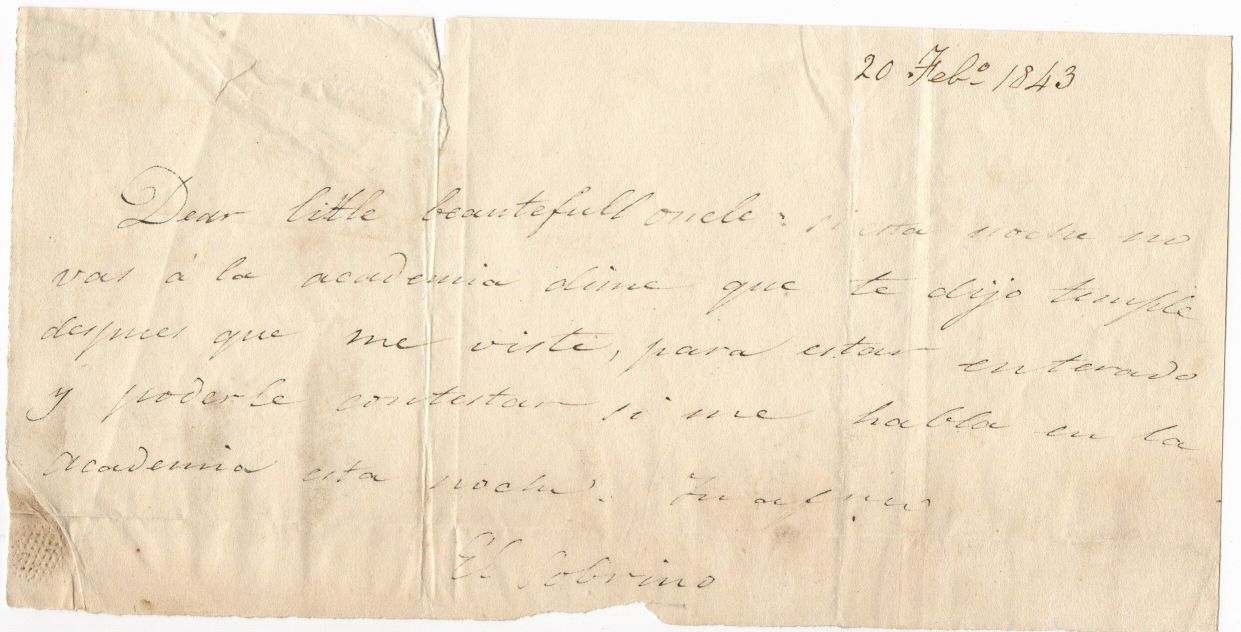 SEBASTIÁN GABRIEL — Autograph Letter Signed 'El Sobrino' (nephew) to his aide-de-camp and chamberlain, | Sophie Dupré Autographs