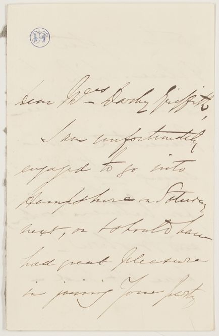 WILLIAMS — Autograph Letter Signed to Mrs Darby Griffith, | Sophie Dupré Autographs