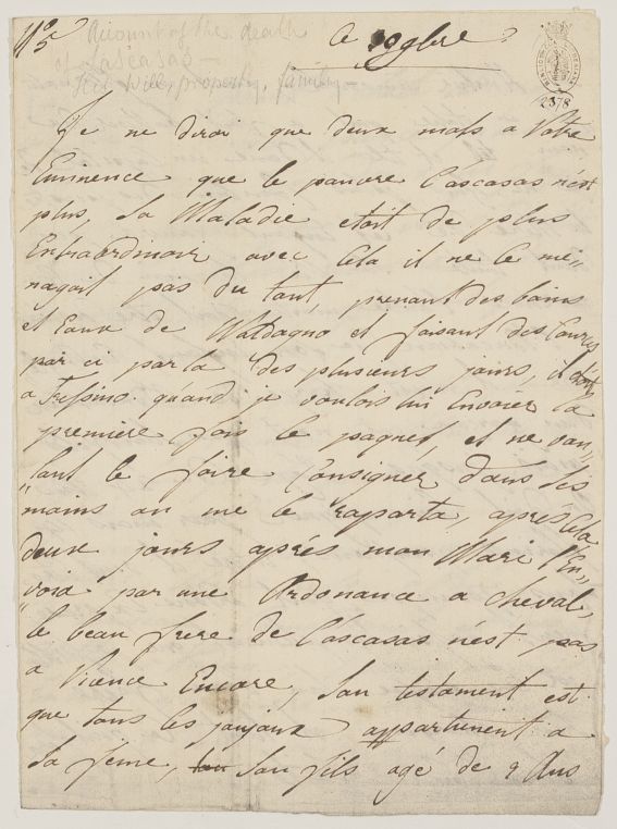 ANON — Interesting Autograph Letter, in French with translation, | Sophie Dupré Autographs