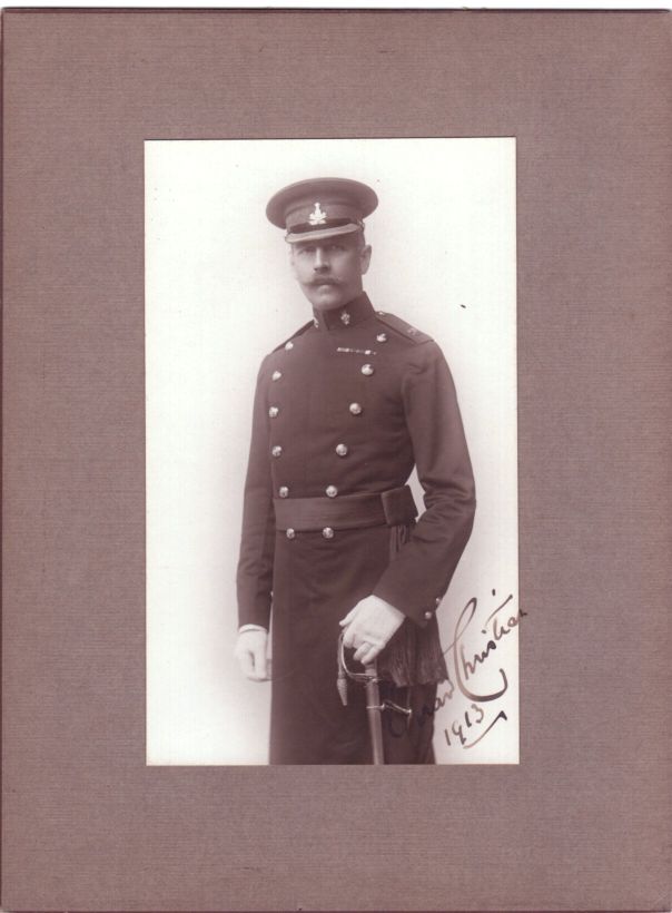 CHRISTIAN — Photograph signed, three-quarter-length, in uniform, | Sophie Dupré Autographs