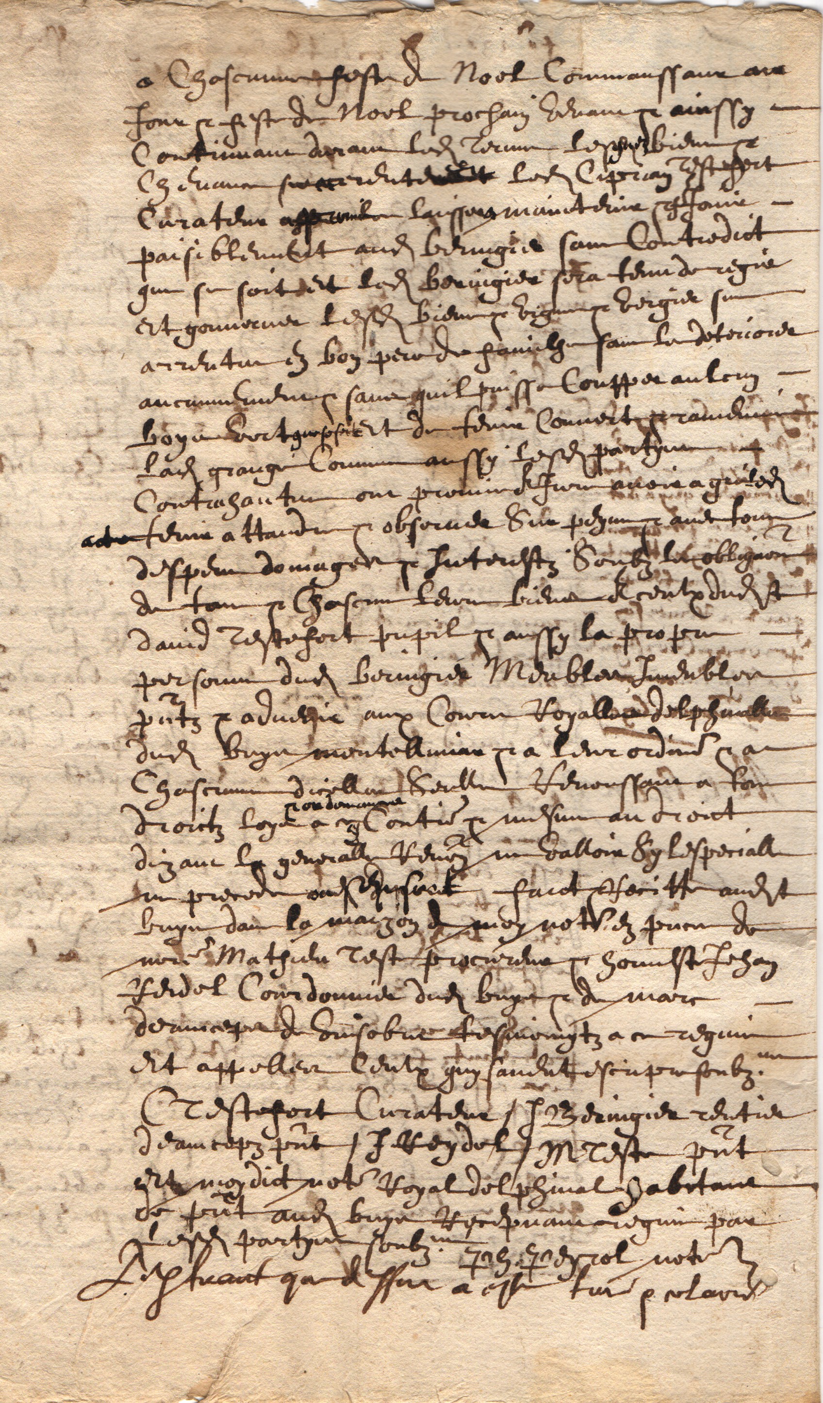 TESTEFORT — Notarial extract, in French with transcription and translation, | Sophie Dupré Autographs