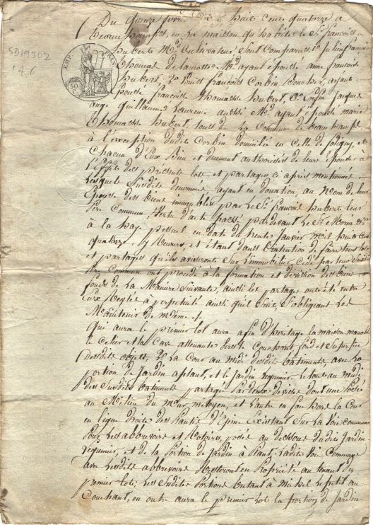HUBERT and LAURENCE FAMILIES — Group of 6 items, in French, | Sophie Dupré Autographs