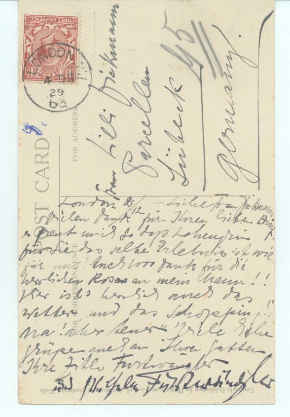FURTWÄNGLER — Signature at the end of a picture postcard, in German with translation, | Sophie Dupré Autographs