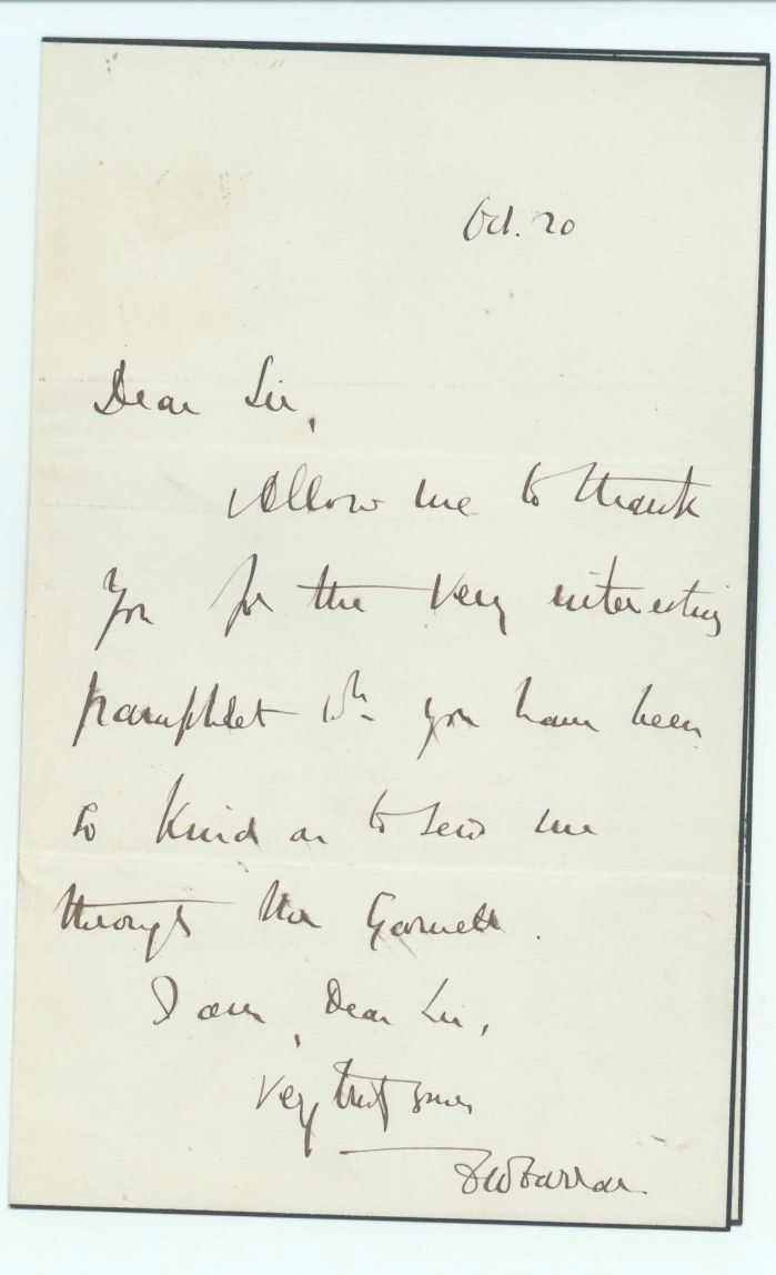 FARRAR — Autograph Letter Signed to 'Dear Sir', | Sophie Dupré Autographs