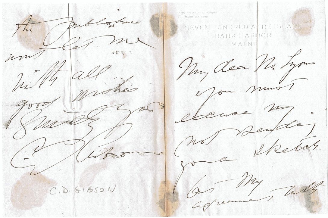 GIBSON — Autograph Letter Signed to Mr Lyons, | Sophie Dupré Autographs