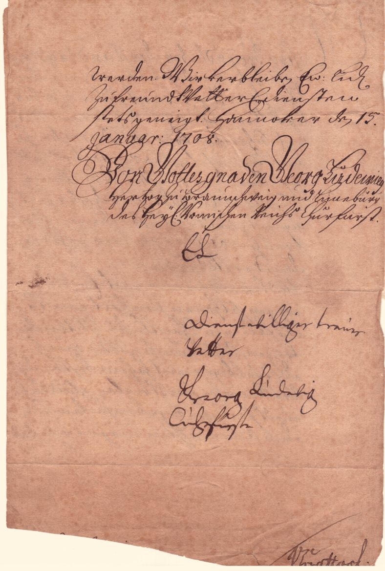 GEORGE I — Fine letter signed in German with translation, | Sophie Dupré Autographs