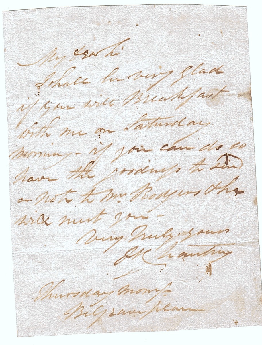 CHANTREY — Autograph Letter Signed to an unnamed correspondent, | Sophie Dupré Autographs