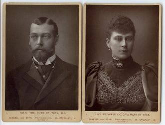 [GEORGE V — Exceptional pair of unsigned Cabinet photos by Russell & Sons | Sophie Dupré Autographs
