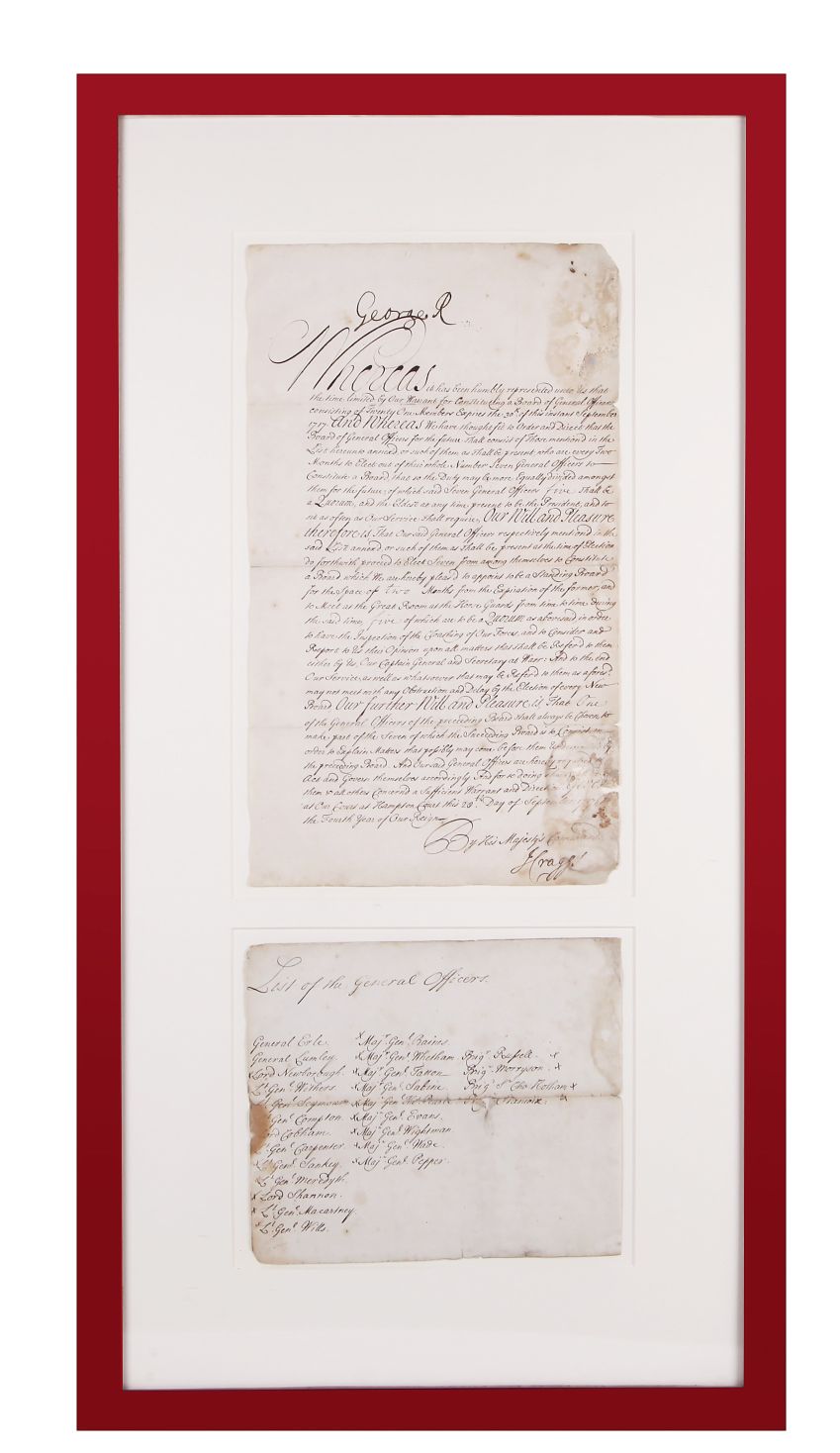 GEORGE I — Fine warrant document boldly signed at the head | Sophie Dupré Autographs