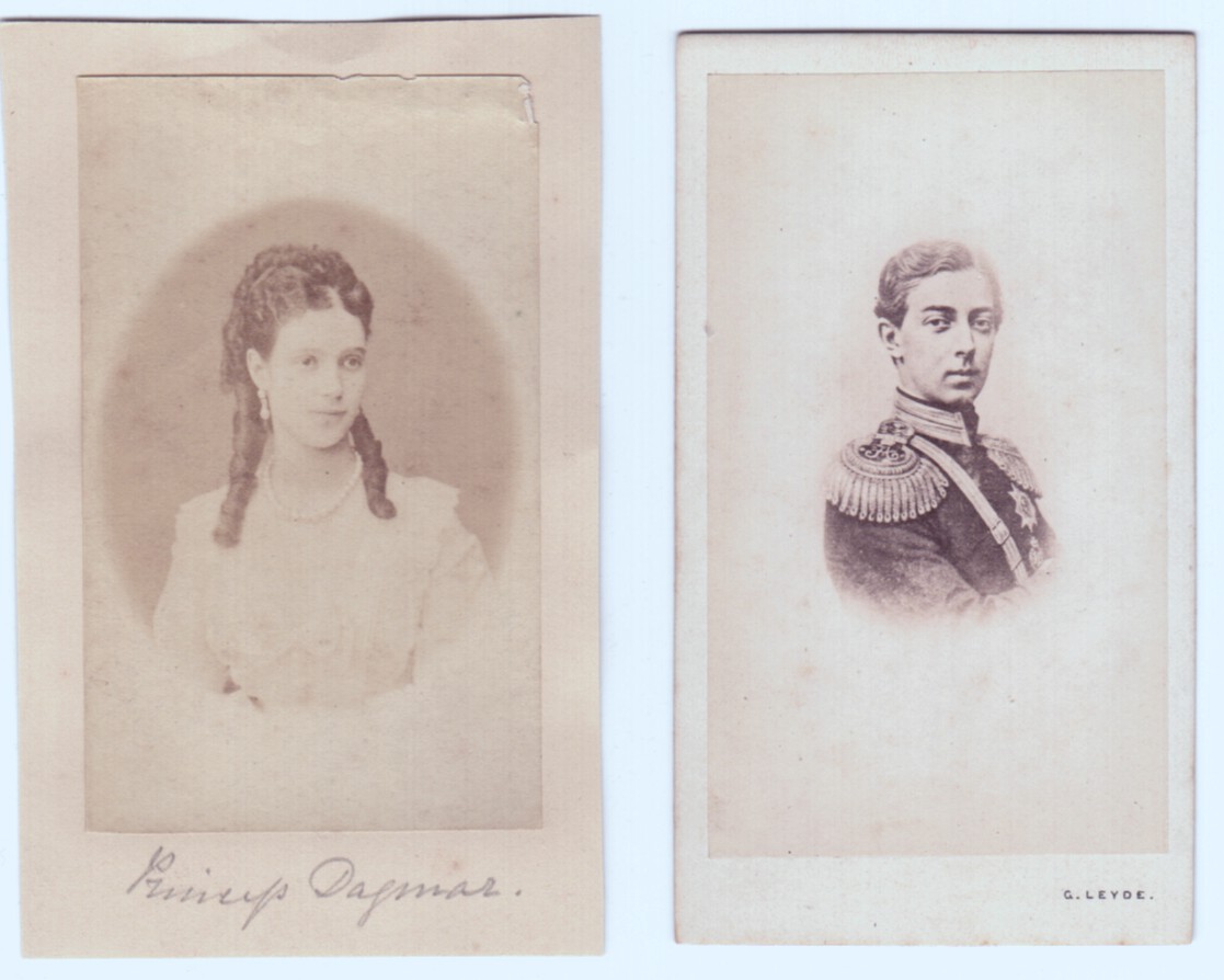 [NICHOLAS ALEXANDROVITCH — Fine pair of unsigned carte de visite photos, his by G. Leyde, | Sophie Dupré Autographs