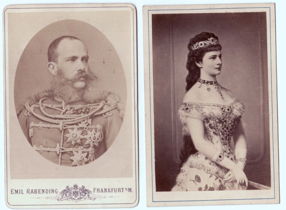 [FRANZ JOSEF I — Fine pair of unsigned cabinet photos by Rabending & Angerer, | Sophie Dupré Autographs