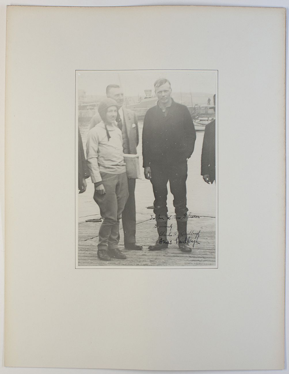 LINDBERGH — Extraordinary photo signed by both and inscribed by Charles | Sophie Dupré Autographs