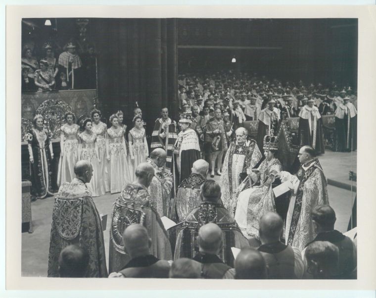 [ELIZABETH II — Fine unsigned coronation photo showing Elizabeth immediately after her coronation. | Sophie Dupré Autographs
