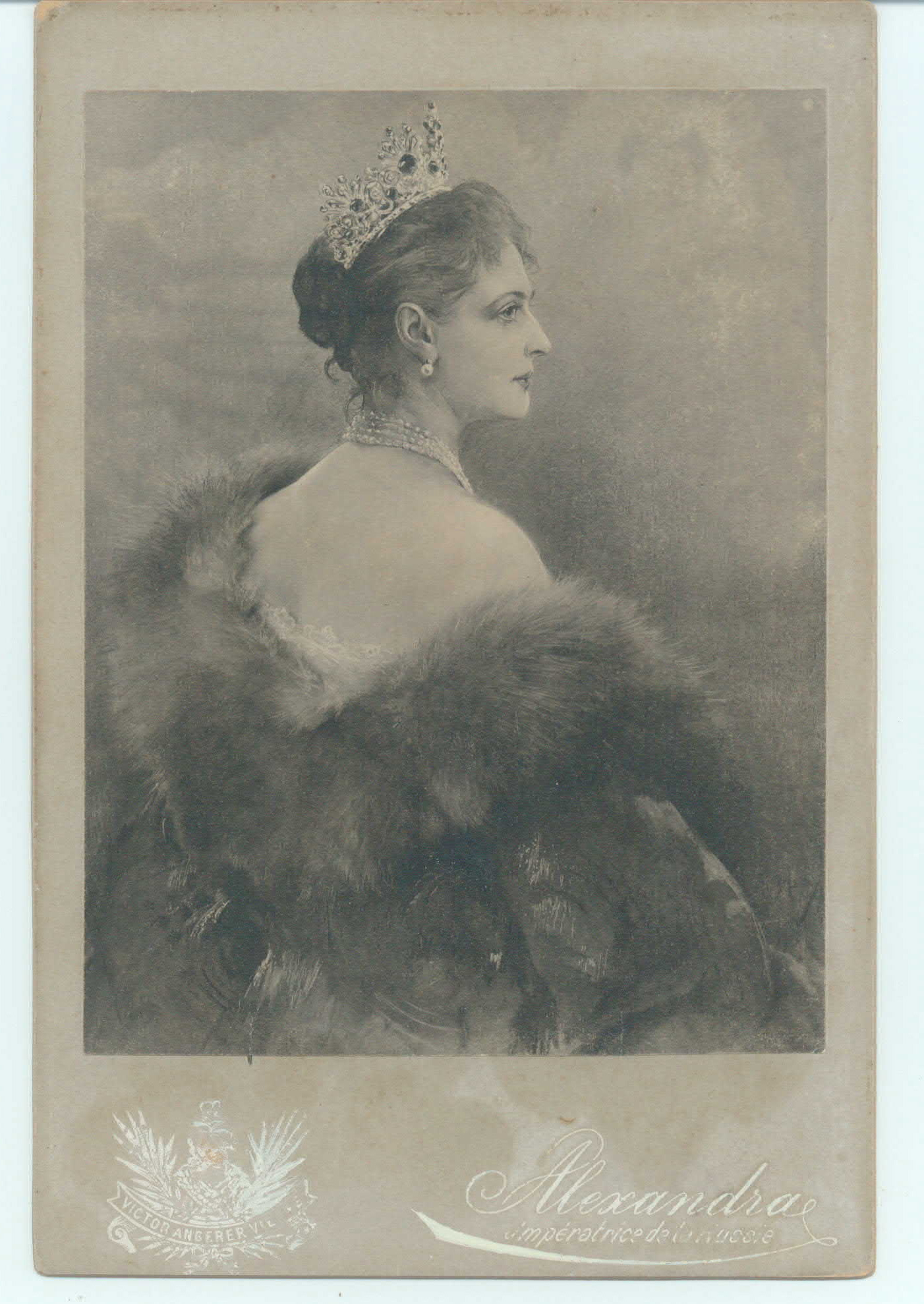 [ALEXANDRA FEODOROVNA — Fine original unsigned Cabinet photo of a portrait, | Sophie Dupré Autographs