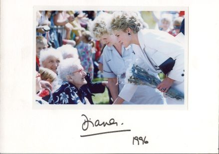 DIANA — Fine coloured photo signed & dated on the mount, | Sophie Dupré Autographs