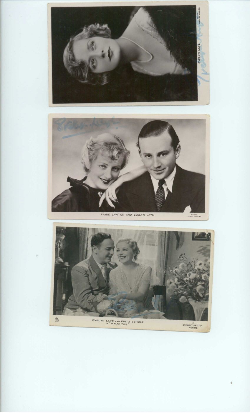 LAYE — Collection of three postcard photo, signed, inscribed on the back of one, | Sophie Dupré Autographs