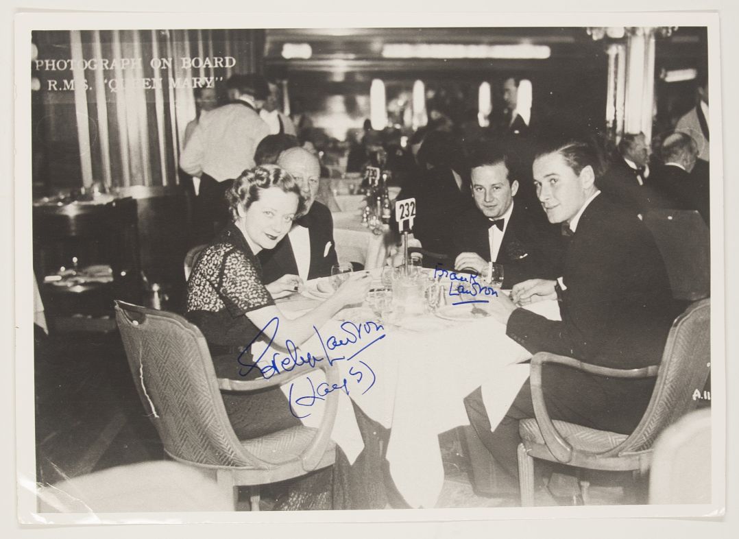 LAYE — Fine photograph, signed in her married name with maiden name in brackets beneath, as well as her husband, | Sophie Dupré Autographs