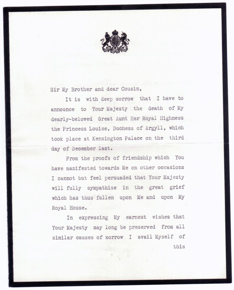 GEORGE VI — Superb typed letter signed with autograph subscription to Sir My Brother and Dear Cousin Your Majesty's Affectionate Brother and Cousin,  GEORGE II | Sophie Dupré Autographs