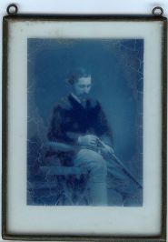 [ALFRED — Superb coloured glass photo on opaline, | Sophie Dupré Autographs