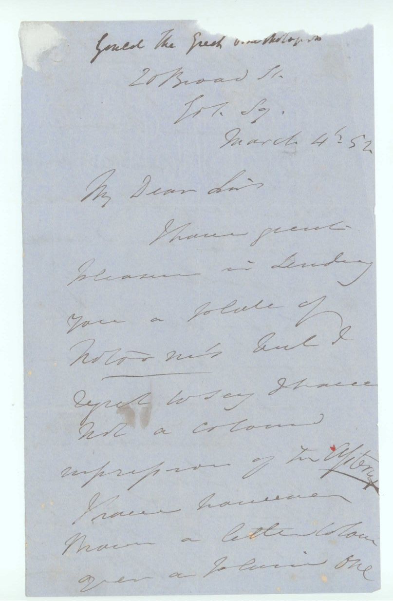 GOULD — Fine Autograph Letter Signed to the  Rev. Edwin SIDNEY | Sophie Dupré Autographs
